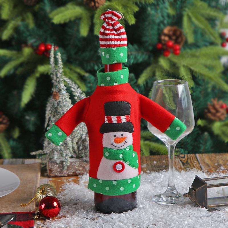 Christmas wine bottle set snowman red wine bottle furniture Christmas decorations holiday ornaments