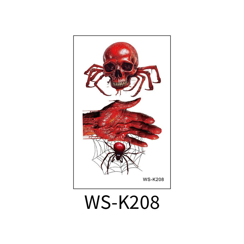 Halloween tattoo sticker simulation bloody scar sticker realistic horror disposable temporary waterproof sticker