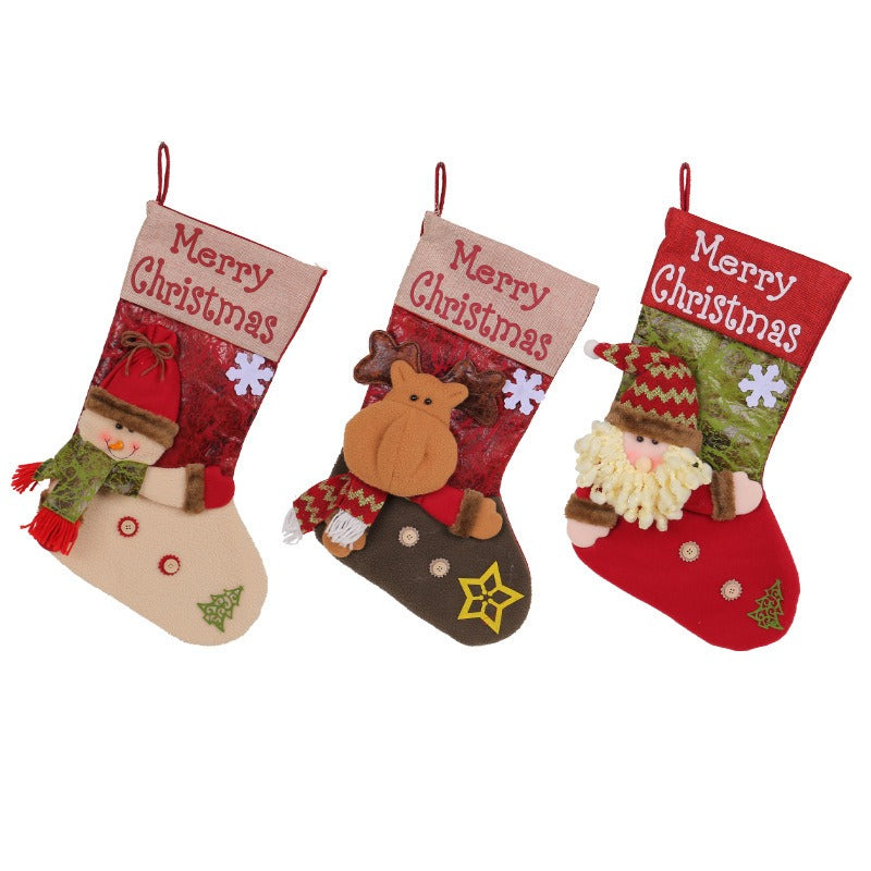 Big Head Doll Christmas Socks 3D Santa Claus Socks Enlarged and Thickened Christmas Socks