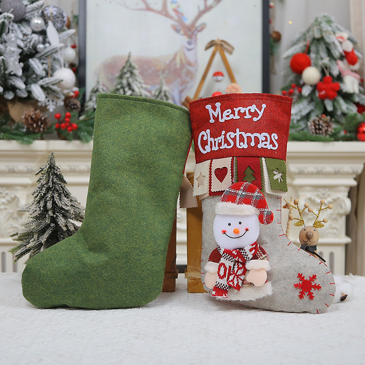 Cartoon 3D Christmas Socks Large Christmas Socks Tree Pendant Creative Candy Bag Gift Bag