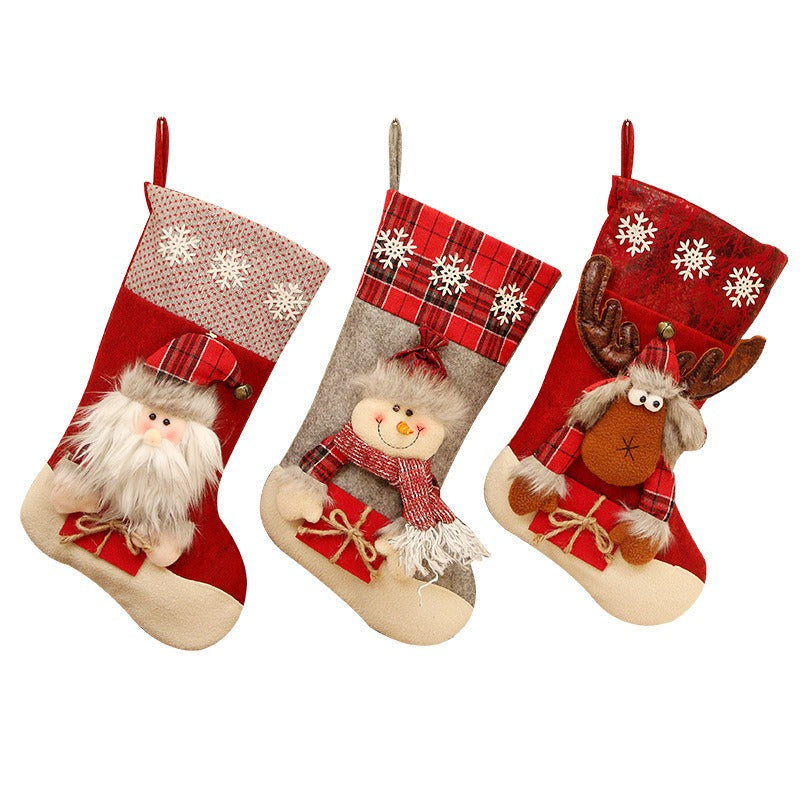 Christmas Socks Gift Bag Large Christmas Socks Gift Candy Socks Hanging Decoration Christmas Tree Pendant