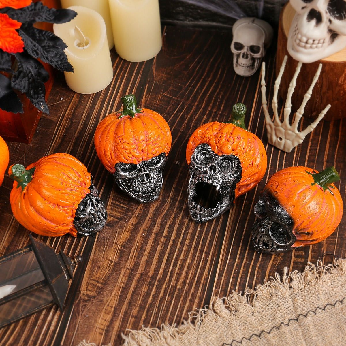 Halloween Skull Resin Ornament Festival Chamber of Secrets Horror Pumpkin Hat Skull Decoration Decoration Crafts