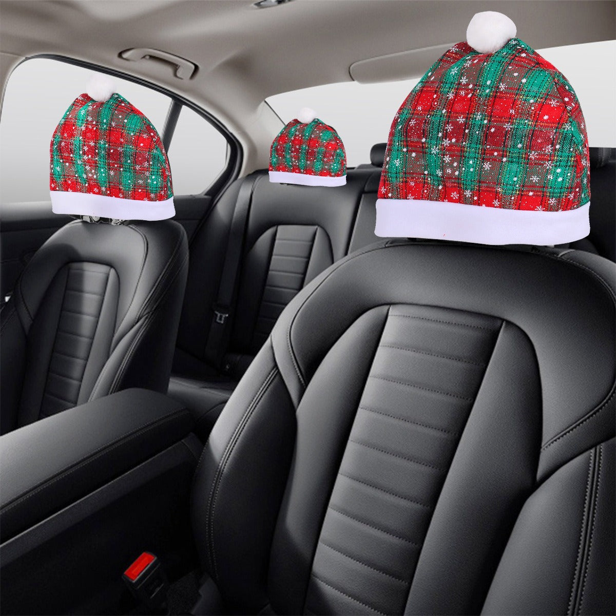 Christmas car chair cover holiday car backrest chair Christmas hat decoration seat head pillowcase