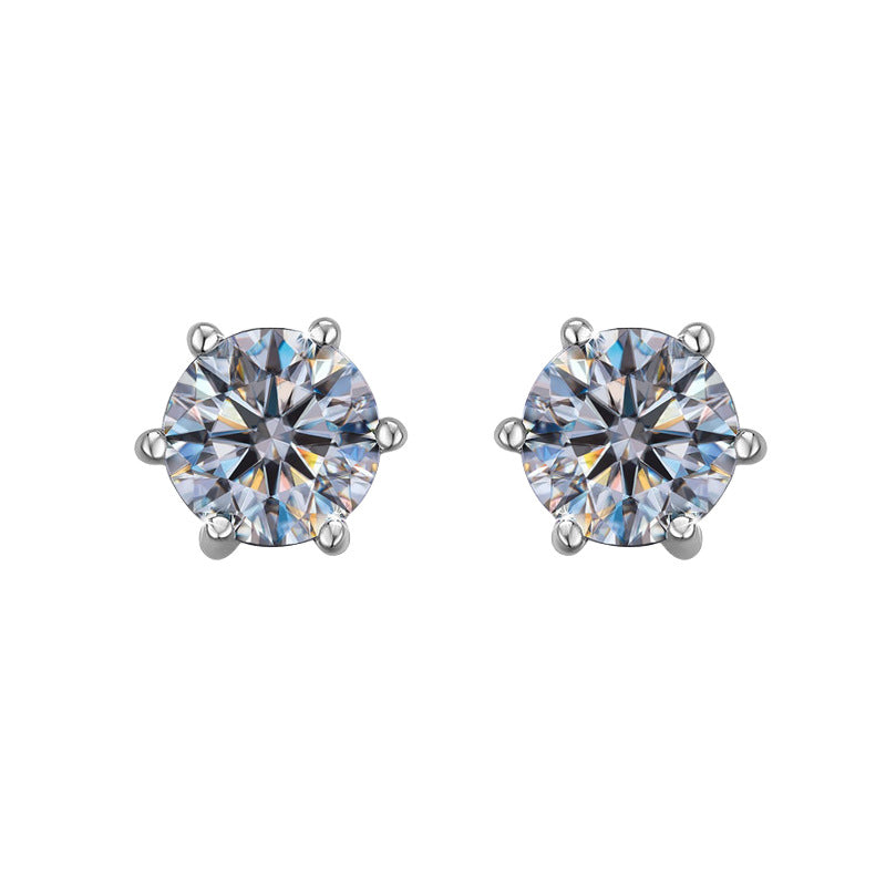 earrings women's Mozambique diamond earrings fashionable and simple Mozambique stone earrings