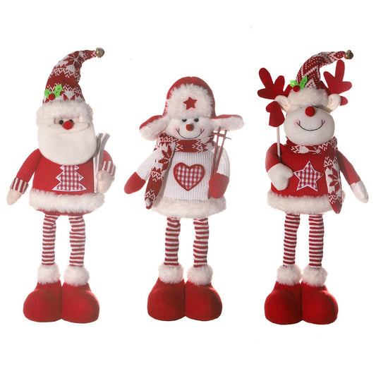 Christmas Decorations Cartoon Knitted Elderly Stretch Doll Ornament Standing Doll Window Decoration Props