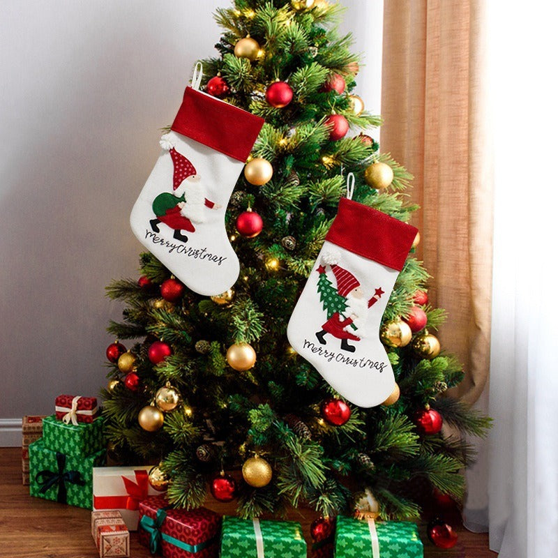 Christmas Socks Candy Bag Children's Gift Bag Party Gift Bag Scene Christmas Tree Pendant Hanging