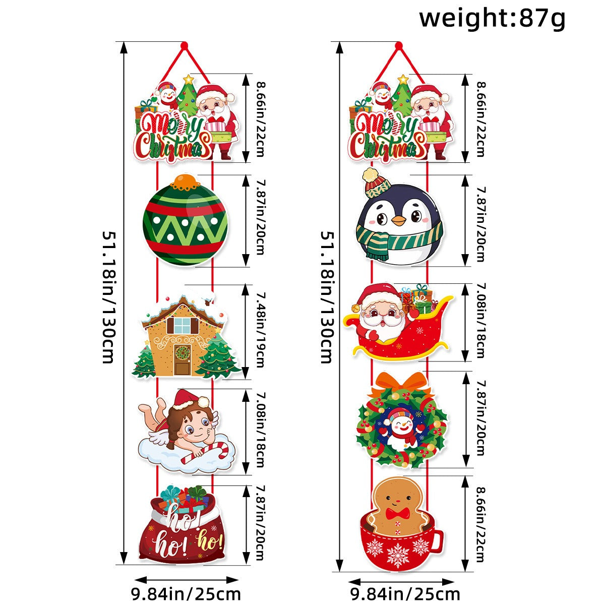 Christmas Door Hanging Festival Decoration Couplets Santa Claus Snowman Door Curtain Hanging Party Supplies