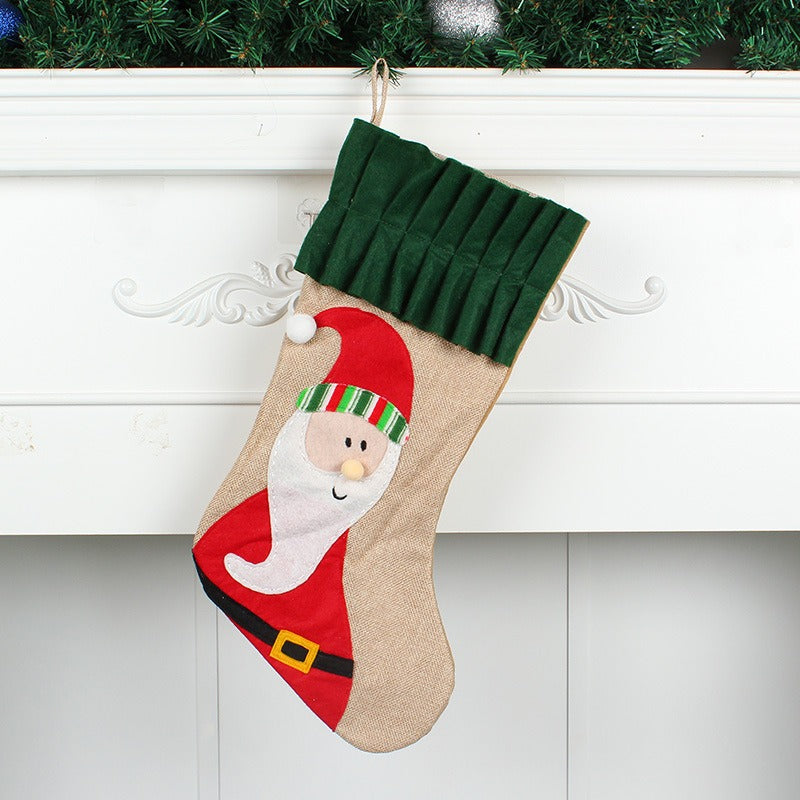 3D cartoon Santa Claus sock bag large Christmas gift candy bag Christmas Eve bedside socks