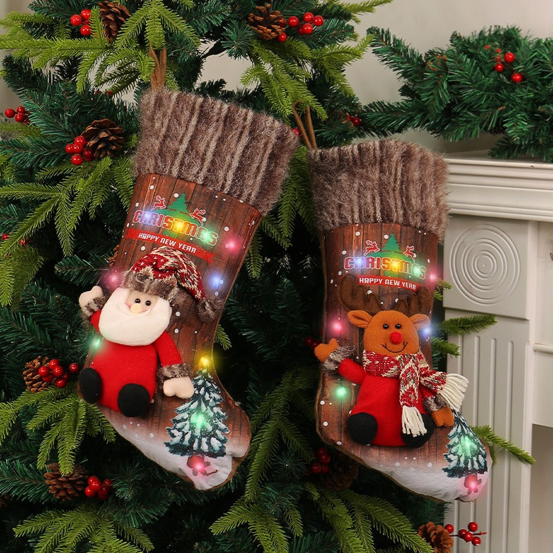 Christmas lights Christmas socks Christmas tree decorations children's gift bags fireplace decorations socks