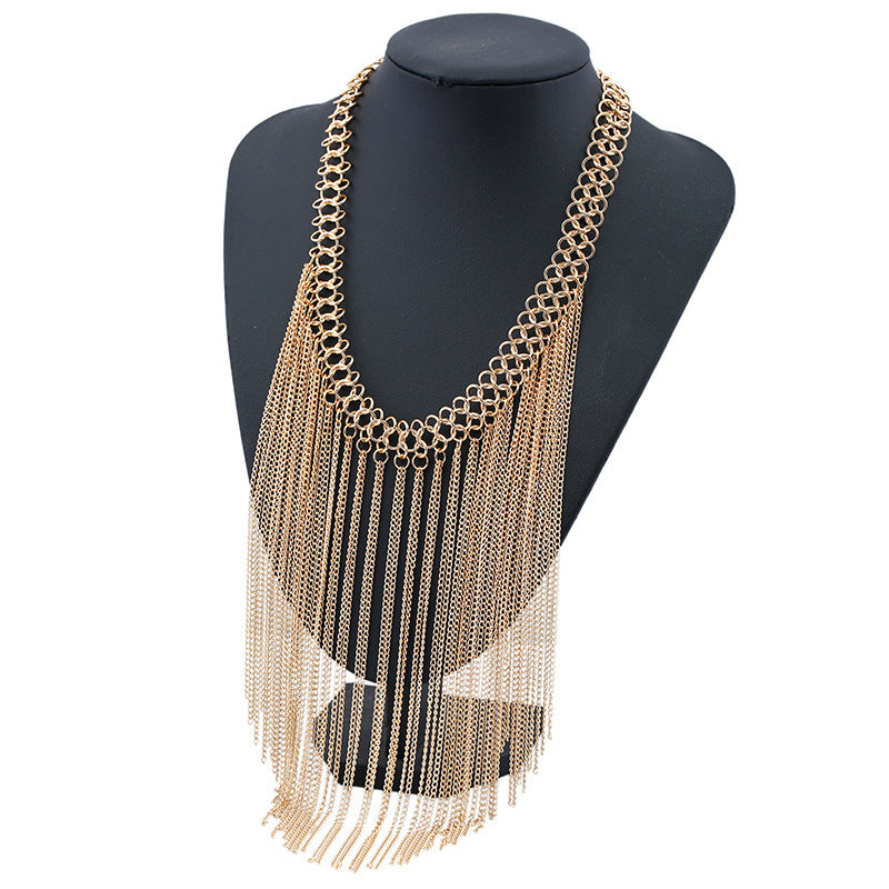 European and American fashion new accessories tassel chain temperament sweater chain necklace