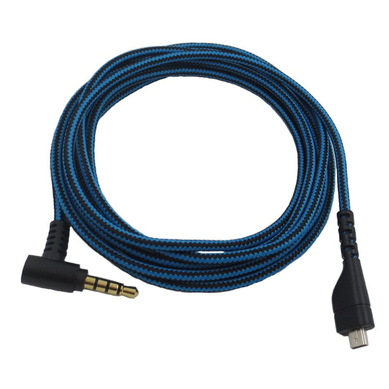 Suitable for Arctis 3 5 7 Sairui Ice Gaming Earphone Cable Blue Black Stripe Audio Cable