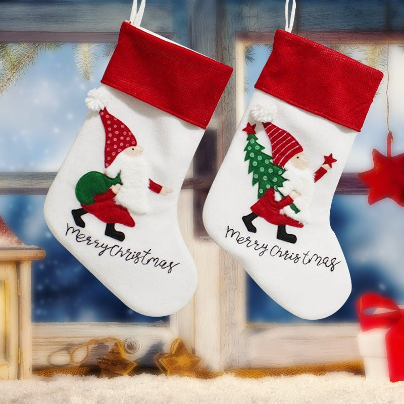 Christmas Socks Candy Bag Children's Gift Bag Party Gift Bag Scene Christmas Tree Pendant Hanging