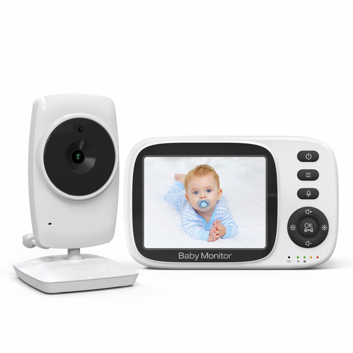 Video Baby Monitor 2.4G Wireless with 3.2 Inches LCD 2 Way Audio Talk Night Vision Surveillance Security Camera Babysitter