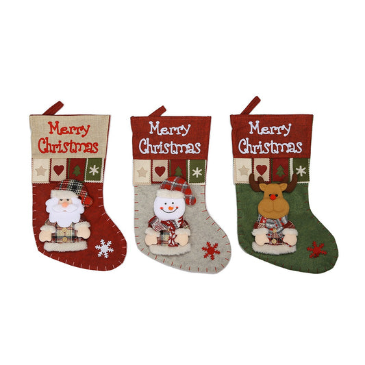 Cartoon 3D Christmas Socks Large Christmas Socks Tree Pendant Creative Candy Bag Gift Bag