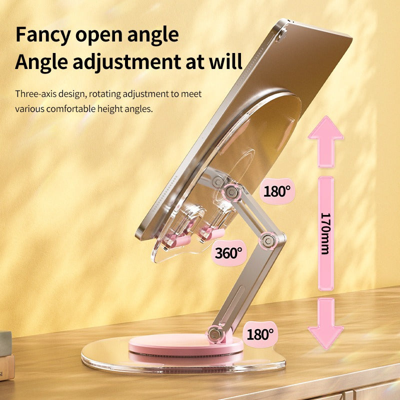 360 degree rotating acrylic tablet stand foldable portable pad stand phone stand desktop