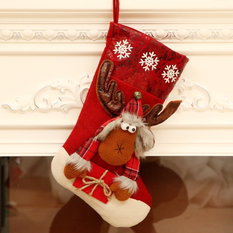 Christmas Socks Gift Bag Large Christmas Socks Gift Candy Socks Hanging Decoration Christmas Tree Pendant