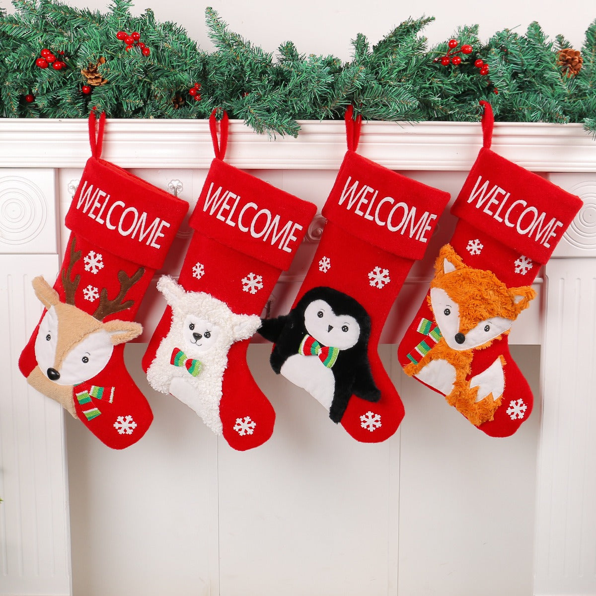 Christmas Socks Home Christmas Tree Large Socks Pendant Christmas Children's Gift Alpaca Candy Bag Decorative Socks