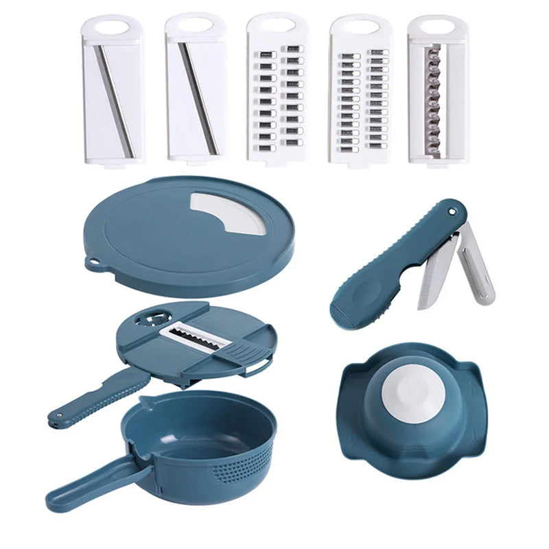 Vegetable Cutter Multifunctional Potato Shredder Household Scraping Radish Grater Slicer with Container Kitchen Gadgets