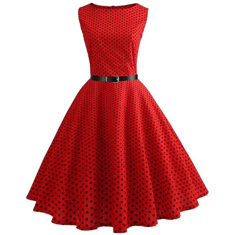 Women Summer Music Note Print Dress Robe Retro Swing Casual Vintage Sleeveless O-Neck Swing Dresses Vestidos